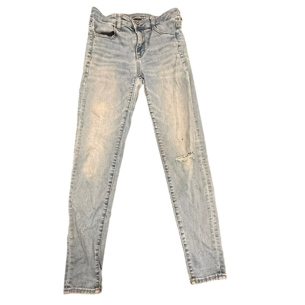 American Eagle Women's Blue Hi-Rise Jegging Light Wash Jeans Size 4 Regular